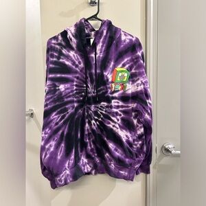 Disney Oversized Hoodie Women’s XS Purple Tie Dye Pockets Retro